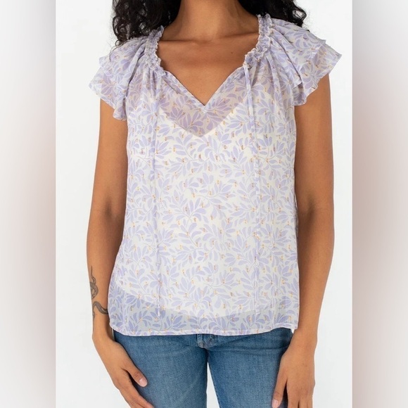 Lovestitch Anthropologie Corinth Flutter Sleeve Medium NWT - Picture 2 of 4